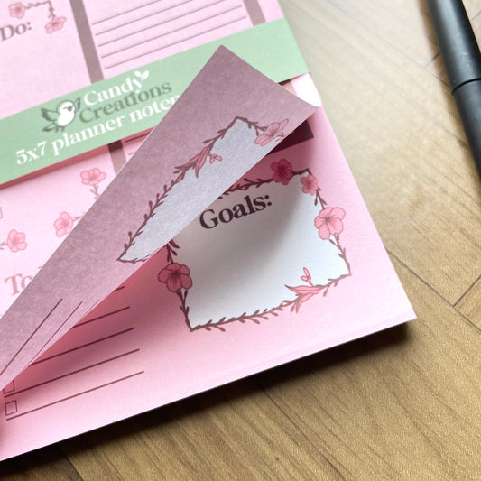 Sakura Productivity Notepad - Blossom Planner Notepad - Cozy Stationary