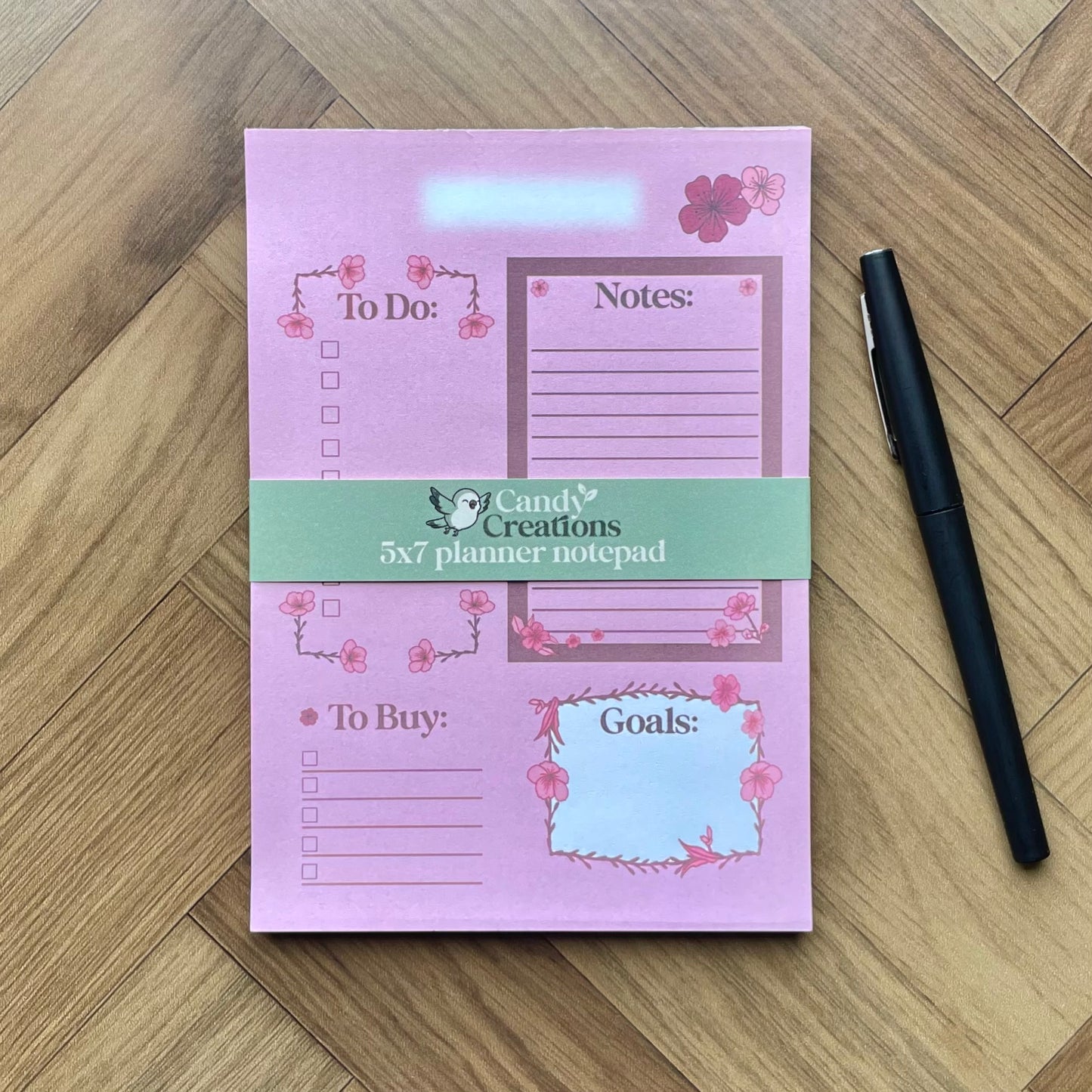 Sakura Productivity Notepad - Blossom Planner Notepad - Cozy Stationary