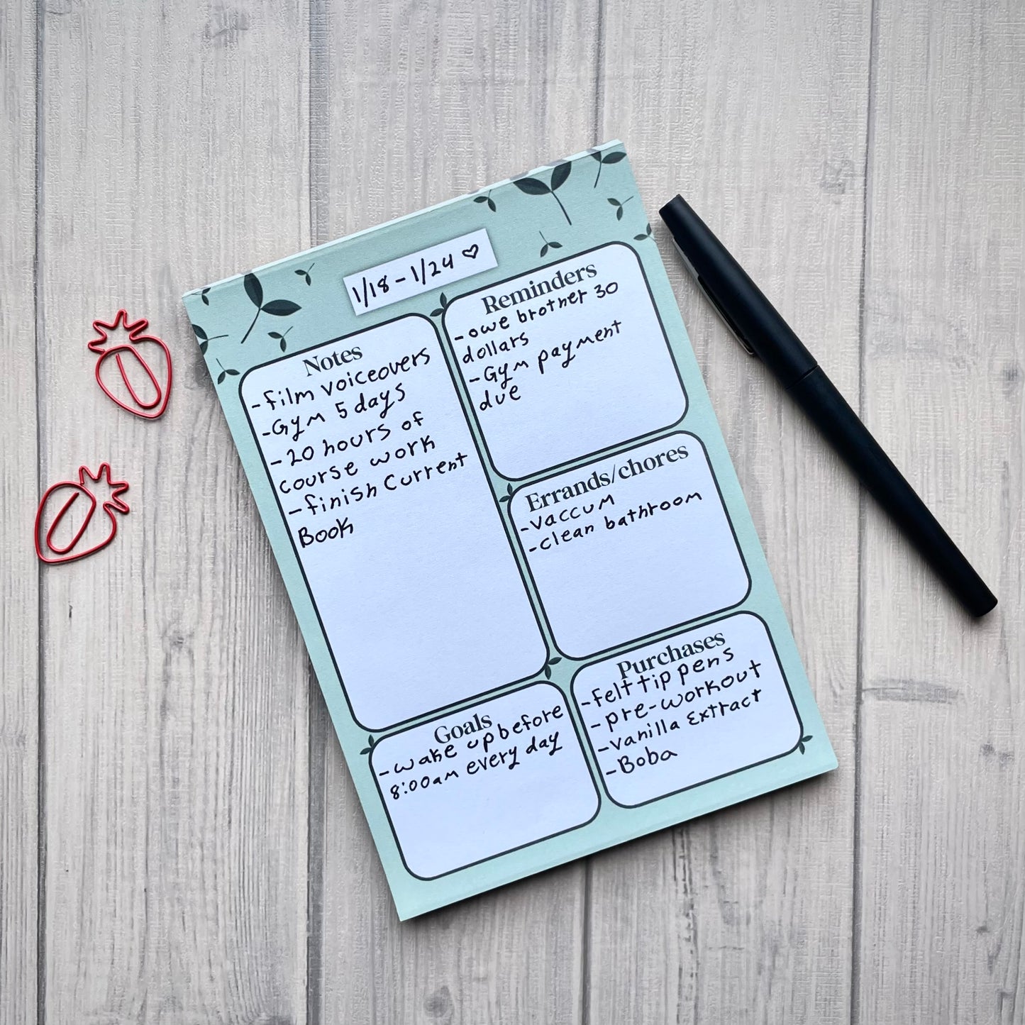 Little Leaf Productivity Notepad - Planner Notepad - Cozy Stationary