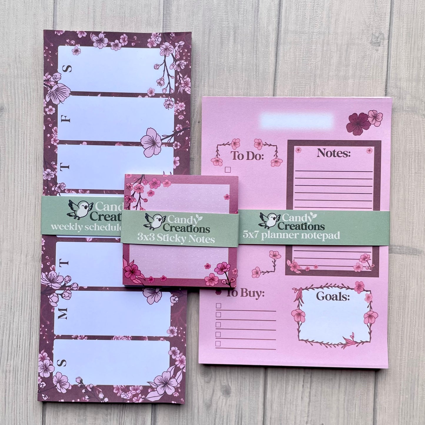 Sakura Productivity Notepad Set - Weekly Planning Notepad - Task Planning Stationary