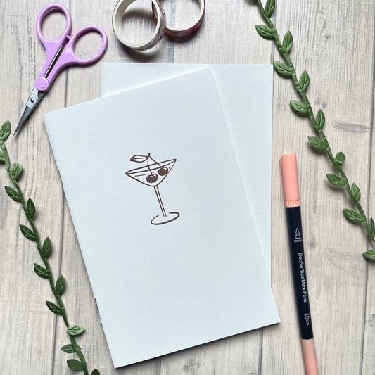 Cherry Drink Note Taking Booklet - Cute Simple Notebook - Cherry Journal