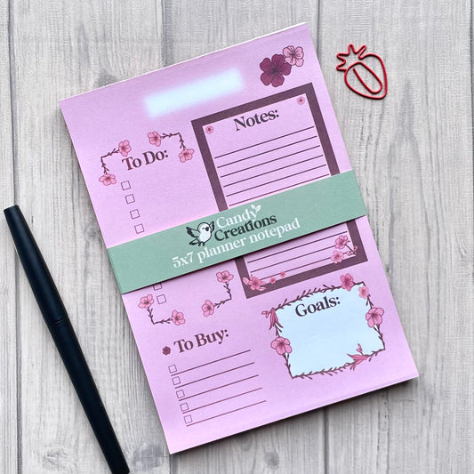 Sakura Productivity Notepad - Blossom Planner Notepad - Cozy Stationary