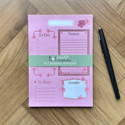 Sakura Productivity Notepad - Blossom Planner Notepad - Cozy Stationary