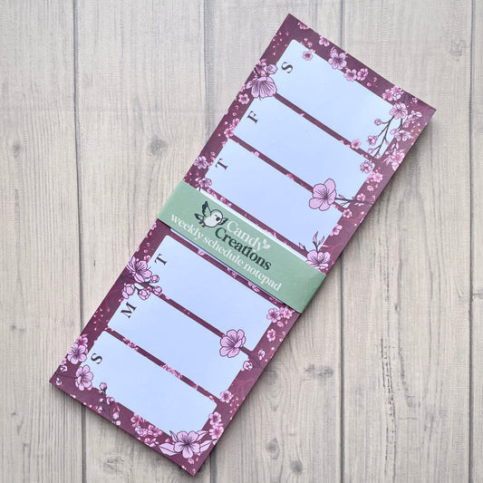 Sakura Productivity Weekly Notepad - Weekly Planner Notepad - Cherry Blossom Cozy Stationary