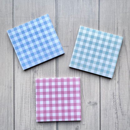 Plaid Sticky Notes (set of 3) - Aesthetic Stationary Set - Cozy stationary