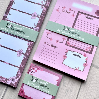 Sakura Productivity Notepad Set - Weekly Planning Notepad - Task Planning Stationary