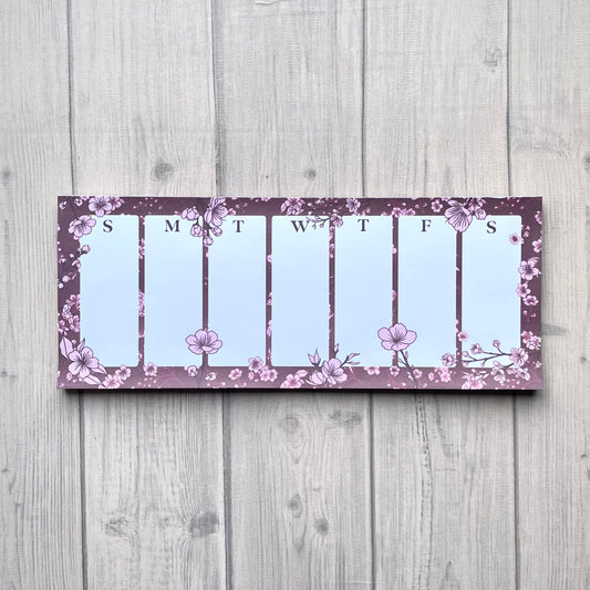 Sakura Productivity Weekly Notepad - Weekly Planner Notepad - Cherry Blossom Cozy Stationary