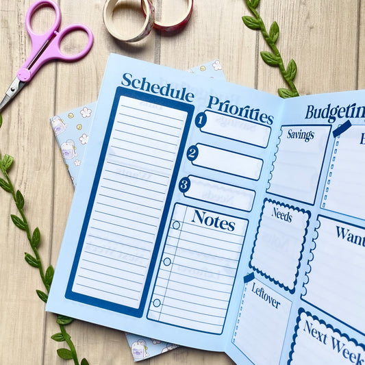 Blue Blueberry Planner - Budgeting Notebook - 6 Month Planning Weekly