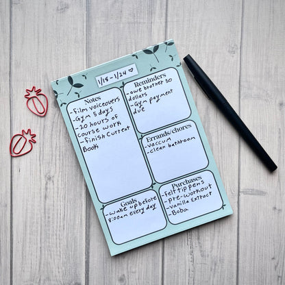 Little Leaf Productivity Notepad - Planner Notepad - Cozy Stationary